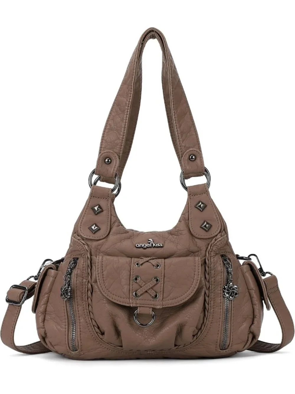 Chic Y2K Small Vegan Leather Hobo Purse - Multi-Pocket Crossbody Tote Bag